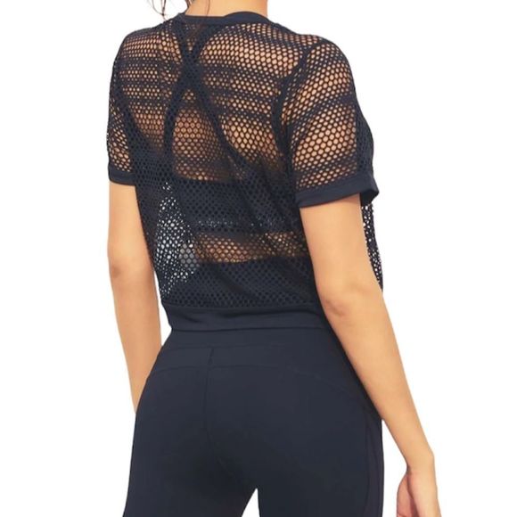 Women’s Mesh Crop top Size S Black - Picture 3 of 3